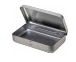Rectangular tin - pastille tin with hinged lid